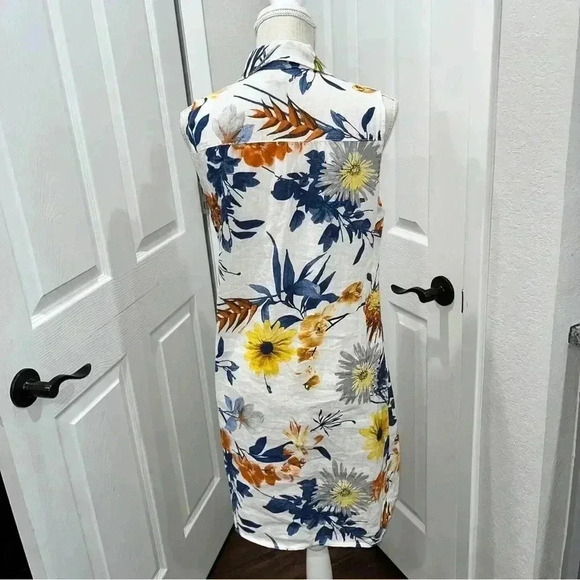 Lina Tomei 100% Linen, made in Italy, sleeveless, shirt dress. Knee length ❤️ - Picture 2 of 9
